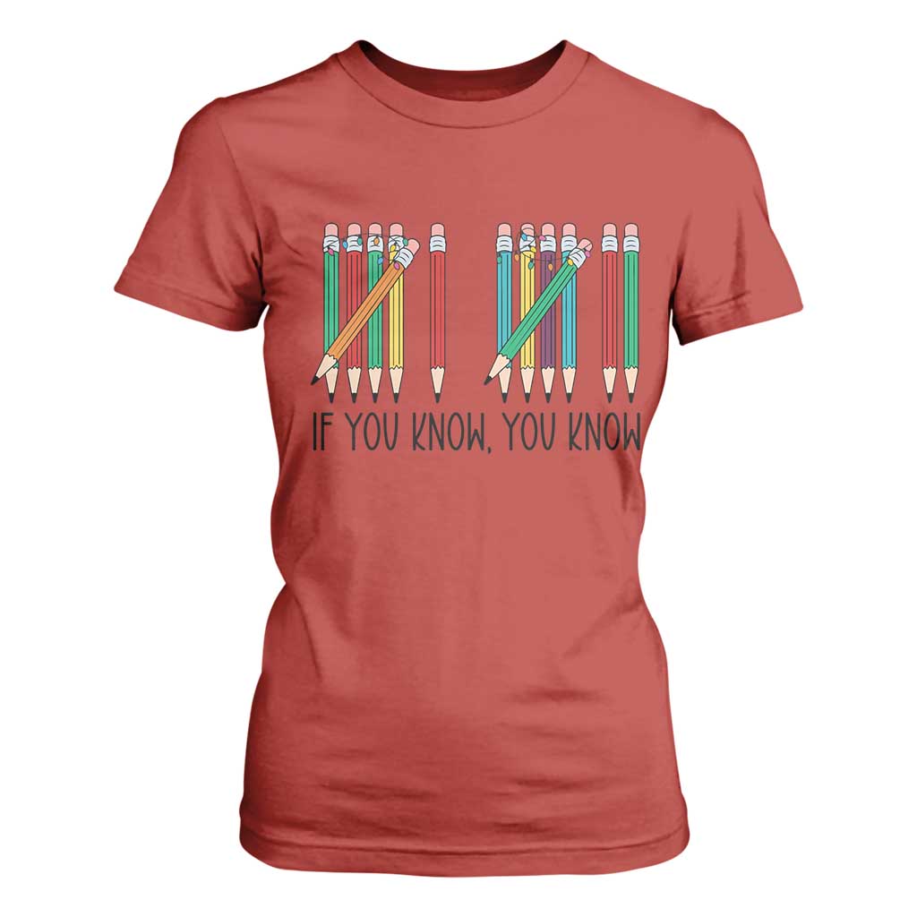 Funny 6 7 Pencil Humor T Shirt For Women If You Know You Know Six Seven Joke TS02 Red Print Your Wear