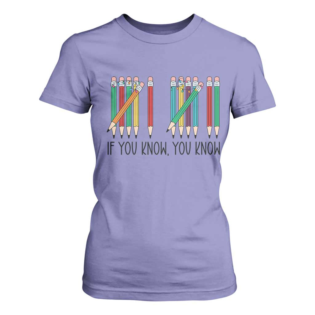 Funny 6 7 Pencil Humor T Shirt For Women If You Know You Know Six Seven Joke TS02 Violet Print Your Wear