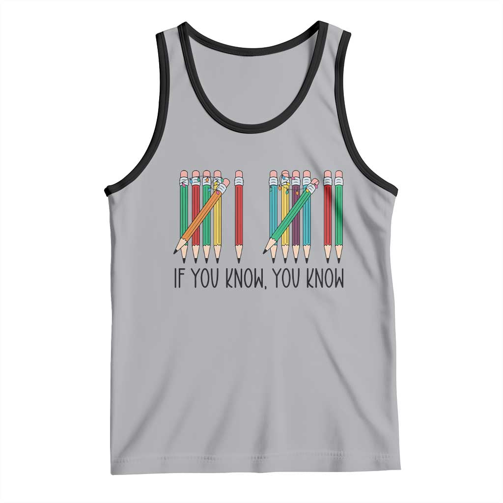 Funny 6 7 Pencil Humor Tank Top If You Know You Know Six Seven Joke TS02 Athletic Heather Black Print Your Wear
