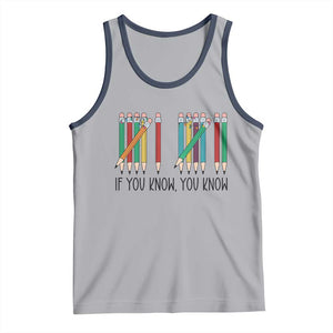 Funny 6 7 Pencil Humor Tank Top If You Know You Know Six Seven Joke TS02 Athletic Heather Navy Print Your Wear