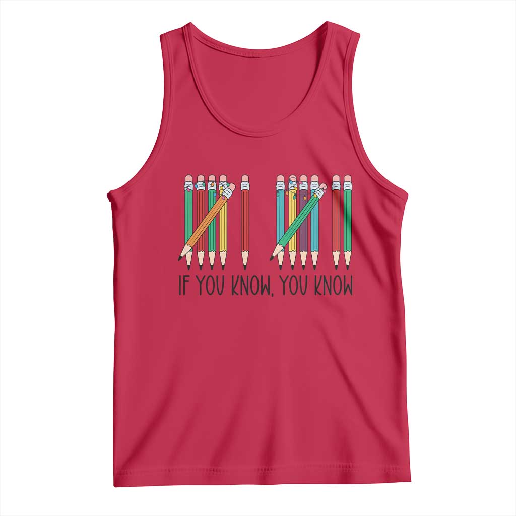 Funny 6 7 Pencil Humor Tank Top If You Know You Know Six Seven Joke TS02 Red Print Your Wear