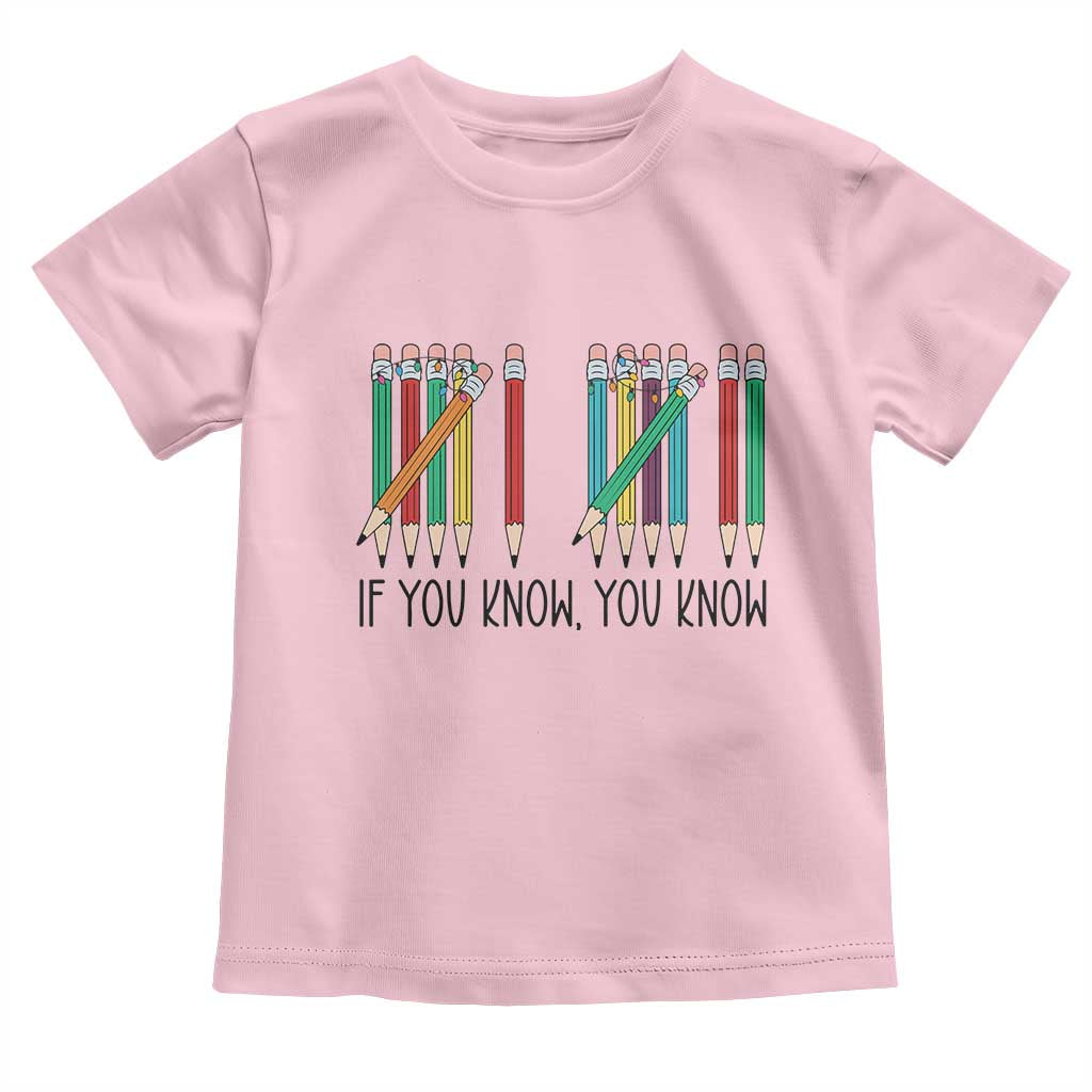 Funny 6 7 Pencil Humor Toddler T Shirt If You Know You Know Six Seven Joke TS02 Light Pink Print Your Wear