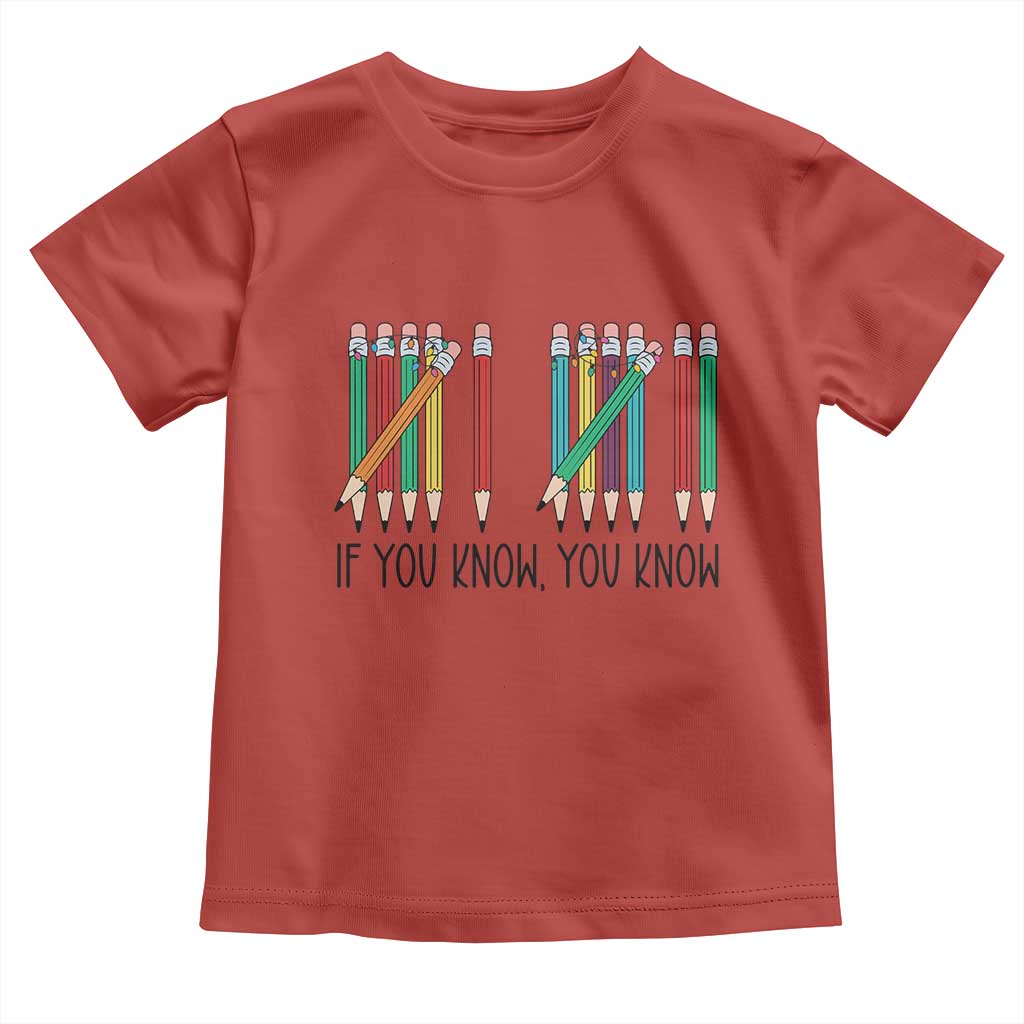 Funny 6 7 Pencil Humor Toddler T Shirt If You Know You Know Six Seven Joke TS02 Red Print Your Wear