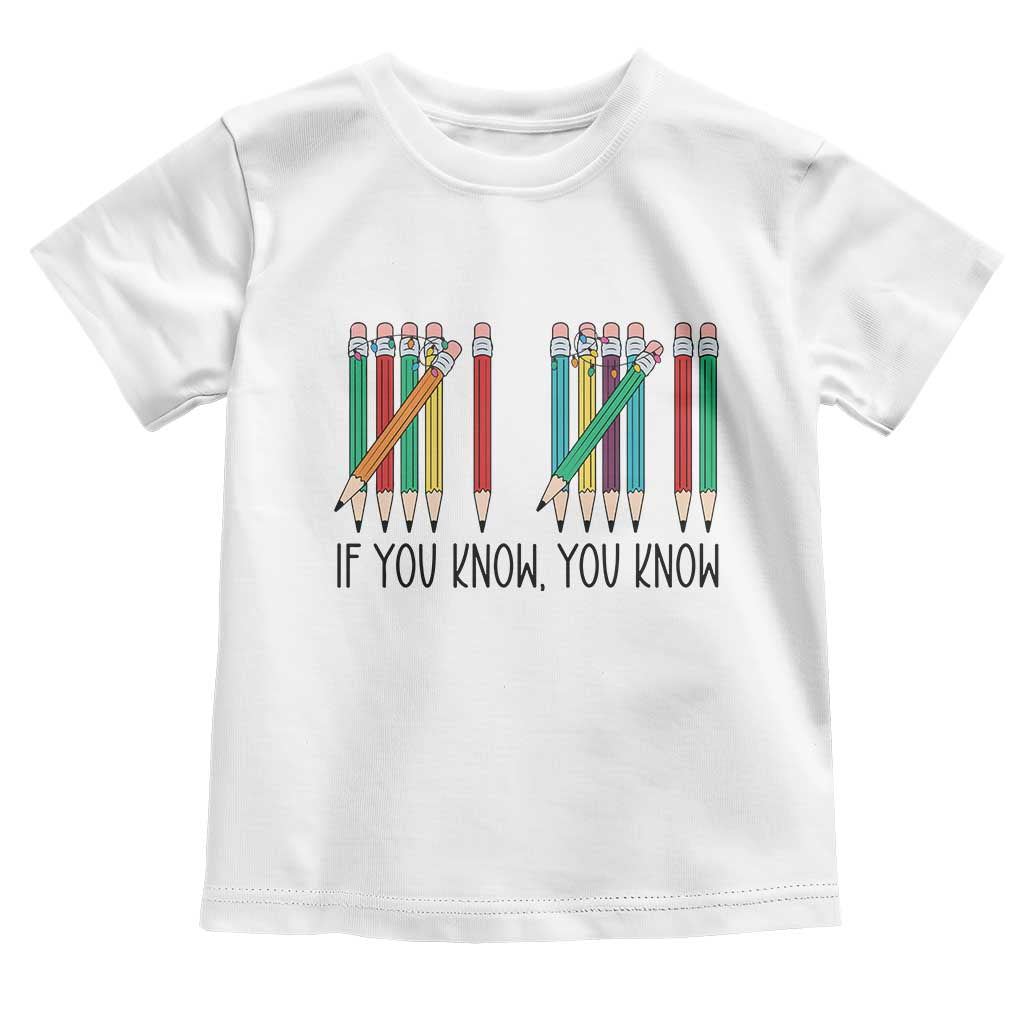 Funny 6 7 Pencil Humor Toddler T Shirt If You Know You Know Six Seven Joke TS02 White Print Your Wear