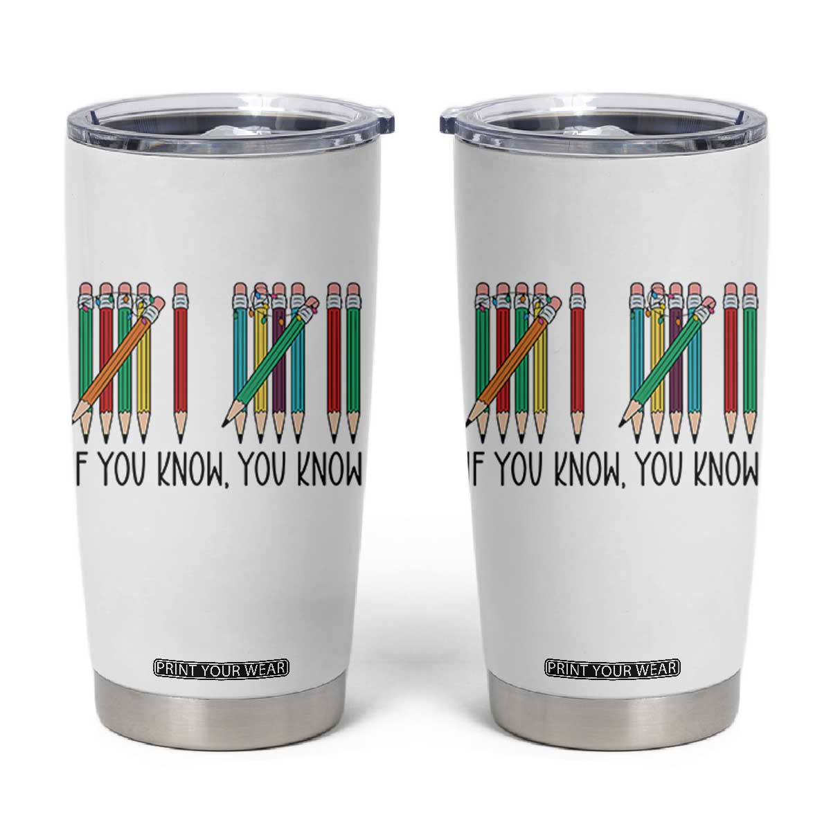 Funny 6 7 Pencil Humor Tumbler Cup If You Know You Know Six Seven Joke TS02 White Print Your Wear