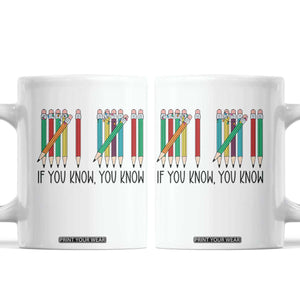 Funny 6 7 Pencil Humor Coffee Mug If You Know You Know Six Seven Joke TS02 White Print Your Wear
