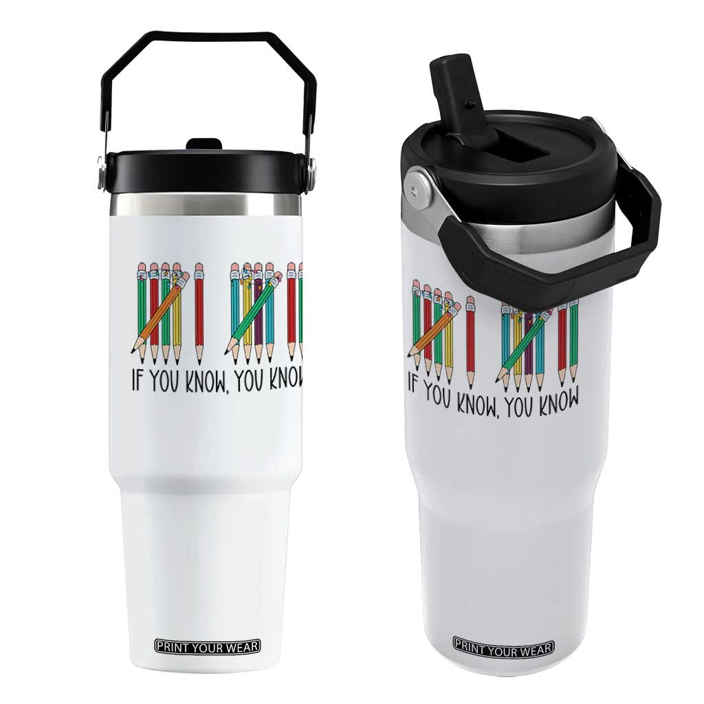Funny 6 7 Pencil Humor Flip Straw Tumbler If You Know You Know Six Seven Joke TS02 One Size: 30 oz White Print Your Wear