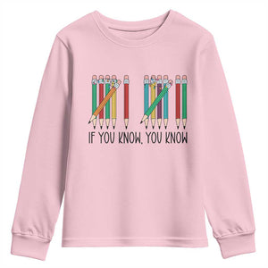 Funny 6 7 Pencil Humor Youth Sweatshirt If You Know You Know Six Seven Joke TS02 Light Pink Print Your Wear