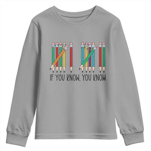 Funny 6 7 Pencil Humor Youth Sweatshirt If You Know You Know Six Seven Joke TS02 Sport Gray Print Your Wear