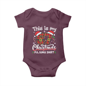This Is My 67 Christmas Pajama Baby Onesie Funny Six Seven Buffalo Plaid Sleep Shirt Hot Xmas TS02 Maroon Print Your Wear