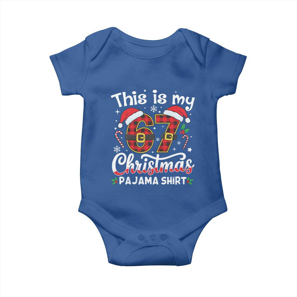This Is My 67 Christmas Pajama Baby Onesie Funny Six Seven Buffalo Plaid Sleep Shirt Hot Xmas TS02 Royal Blue Print Your Wear