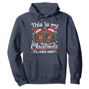 This Is My 67 Christmas Pajama Hoodie Funny Six Seven Buffalo Plaid Sleep Shirt Hot Xmas TS02 Navy Print Your Wear