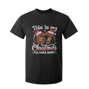 This Is My 67 Christmas Pajama T Shirt For Kid Funny Six Seven Buffalo Plaid Sleep Shirt Hot Xmas TS02 Black Print Your Wear