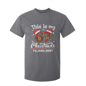 This Is My 67 Christmas Pajama T Shirt For Kid Funny Six Seven Buffalo Plaid Sleep Shirt Hot Xmas TS02 Charcoal Print Your Wear