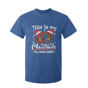 This Is My 67 Christmas Pajama T Shirt For Kid Funny Six Seven Buffalo Plaid Sleep Shirt Hot Xmas TS02 Royal Blue Print Your Wear