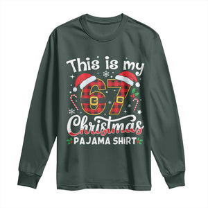 This Is My 67 Christmas Pajama Long Sleeve Shirt Funny Six Seven Buffalo Plaid Sleep Shirt Hot Xmas TS02 Dark Forest Green Print Your Wear