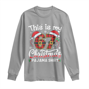 This Is My 67 Christmas Pajama Long Sleeve Shirt Funny Six Seven Buffalo Plaid Sleep Shirt Hot Xmas TS02 Sport Gray Print Your Wear