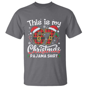 This Is My 67 Christmas Pajama T Shirt Funny Six Seven Buffalo Plaid Sleep Shirt Hot Xmas - Print Your Wear