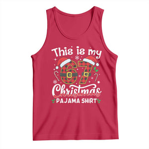 This Is My 67 Christmas Pajama Tank Top Funny Six Seven Buffalo Plaid Sleep Shirt Hot Xmas TS02 Red Print Your Wear