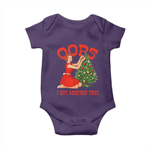 Funny Retro Christmas Pinup Girl Baby Onesie Oops I Got Another Tree Vintage Pin Up Style Holiday Humor TS02 Purple Print Your Wear