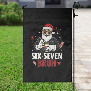 Six Seven Bruh Christmas Meme Garden Flag Cool Santa 67 Hand Sign Street Style Vibes TS02 Print Your Wear