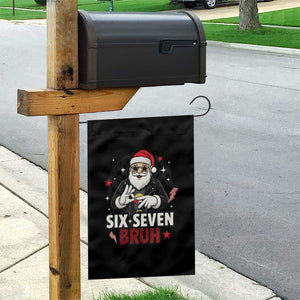 Six Seven Bruh Christmas Meme Garden Flag Cool Santa 67 Hand Sign Street Style Vibes TS02 Print Your Wear