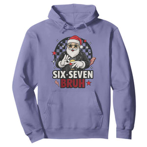 Six Seven Bruh Christmas Meme Hoodie Cool Santa 67 Hand Sign Street Style Vibes TS02 Violet Print Your Wear