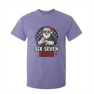 Six Seven Bruh Christmas Meme T Shirt For Kid Cool Santa 67 Hand Sign Street Style Vibes TS02 Violet Print Your Wear