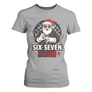 Six Seven Bruh Christmas Meme T Shirt For Women Cool Santa 67 Hand Sign Street Style Vibes TS02 Sport Gray Print Your Wear