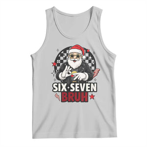 Six Seven Bruh Christmas Meme Tank Top Cool Santa 67 Hand Sign Street Style Vibes TS02 Ash Print Your Wear