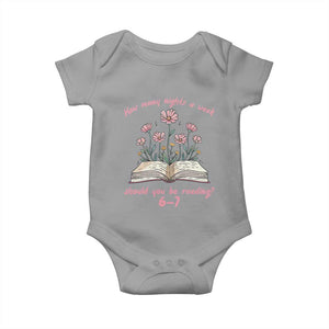 How Many Nights a Week Should You Be Reading 6 7 Baby Onesie Aesthetic Floral Book TS02 Sport Gray Print Your Wear