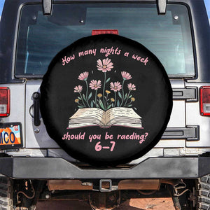 How Many Nights a Week Should You Be Reading 6 7 Spare Tire Cover Aesthetic Floral Book TS02 No hole Black Print Your Wear