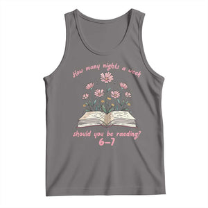 How Many Nights a Week Should You Be Reading 6 7 Tank Top Aesthetic Floral Book TS02 Deep Heather Print Your Wear