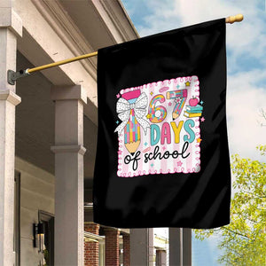 67 Days of School Garden Flag Six Seven Cute Girly Pencil and Bow for Students Teachers TS02 Print Your Wear