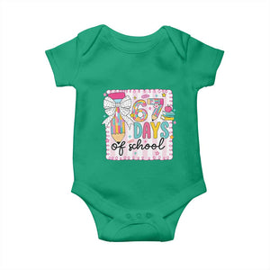 67 Days of School Baby Onesie Six Seven Cute Girly Pencil and Bow for Students Teachers TS02 Irish Green Print Your Wear
