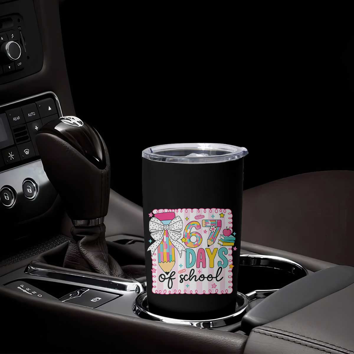 67 Days of School Tumbler Cup Six Seven Cute Girly Pencil and Bow for Students Teachers TS02 Print Your Wear