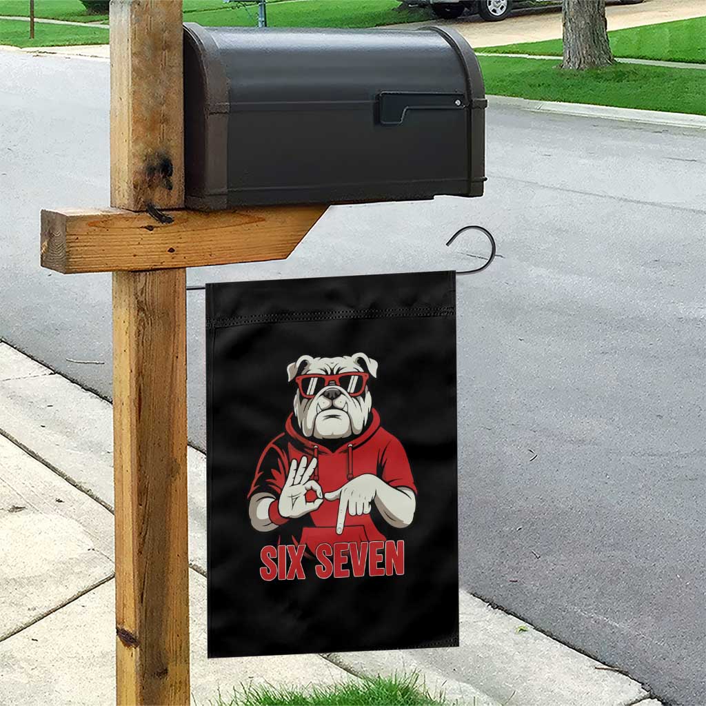 Six Seven Bulldog Meme Garden Flag Funny 67 Mascot Signs Internet Brainrot Lover TS02 Print Your Wear