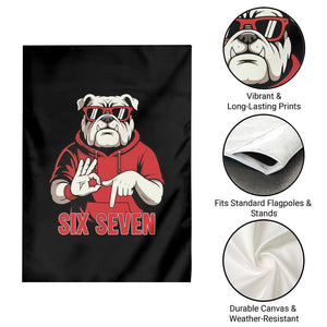 Six Seven Bulldog Meme Garden Flag Funny 67 Mascot Signs Internet Brainrot Lover TS02 Print Your Wear