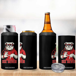 Six Seven Bulldog Meme 4 in 1 Can Cooler Tumbler Funny 67 Mascot Signs Internet Brainrot Lover TS02 Print Your Wear