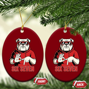 Six Seven Bulldog Meme Ceramic Ornament Funny 67 Mascot Signs Internet Brainrot Lover TS02 Print Your Wear