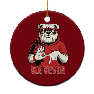 Six Seven Bulldog Meme Ceramic Ornament Funny 67 Mascot Signs Internet Brainrot Lover TS02 1pc Red Print Your Wear