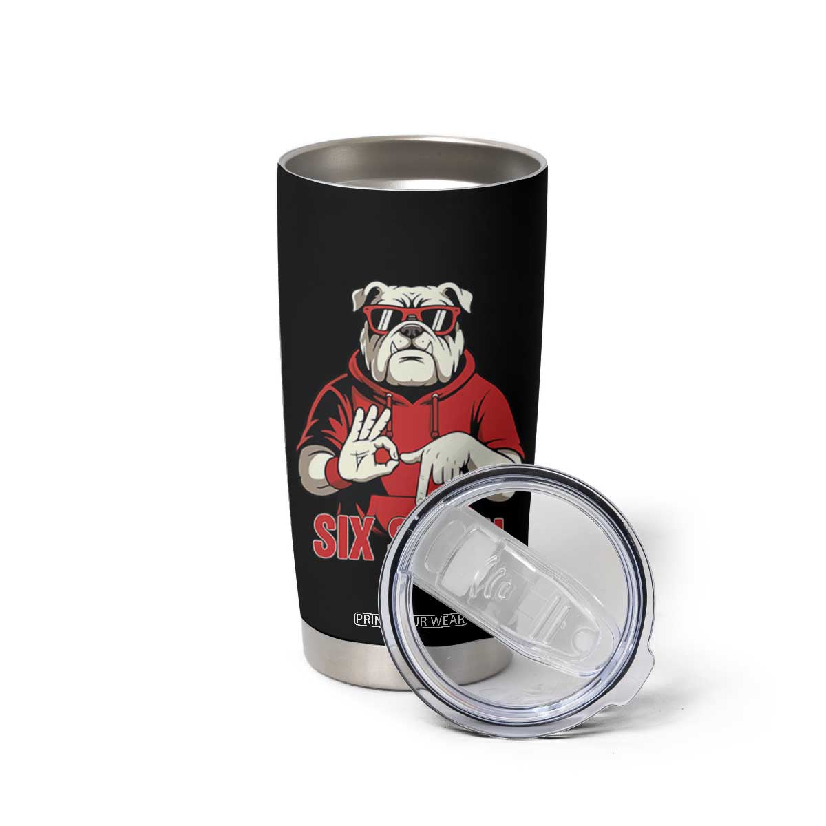Six Seven Bulldog Meme Tumbler Cup Funny 67 Mascot Signs Internet Brainrot Lover TS02 Print Your Wear
