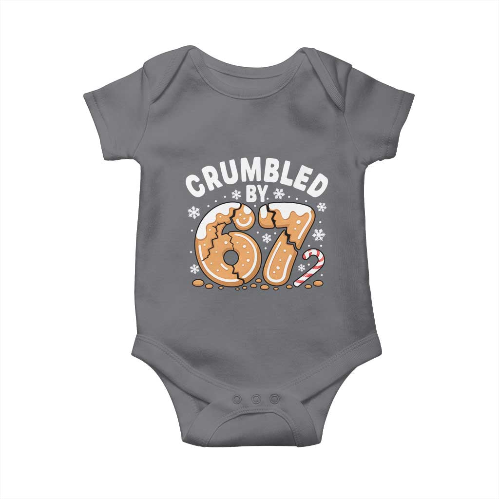 Crumbled by 67 Baby Onesie Funny Gingerbread Christmas Meme Cookie Chaos TS02 Charcoal Print Your Wear