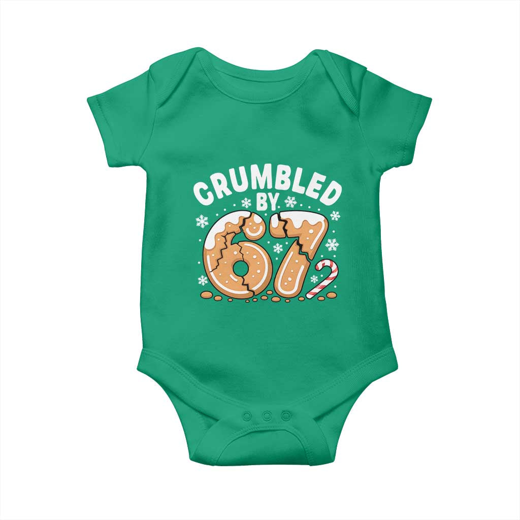 Crumbled by 67 Baby Onesie Funny Gingerbread Christmas Meme Cookie Chaos TS02 Irish Green Print Your Wear