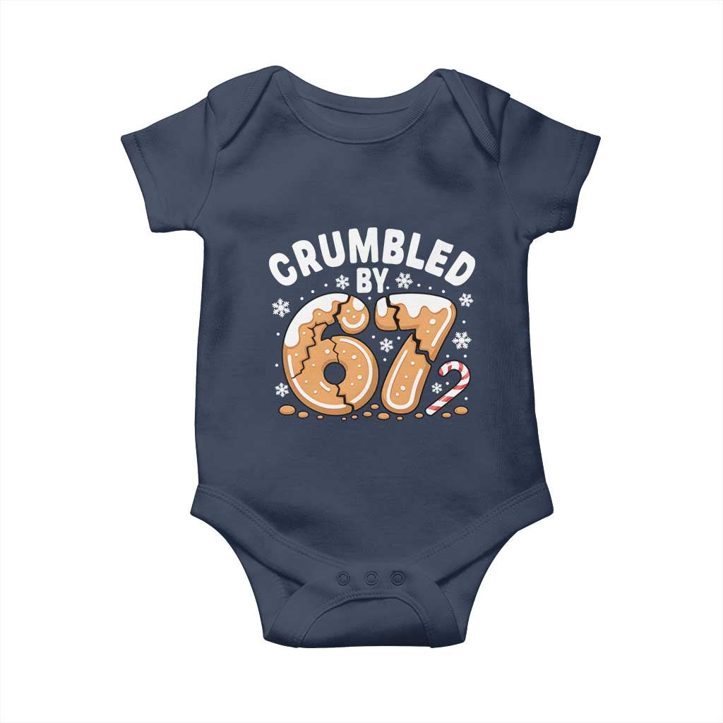 Crumbled by 67 Baby Onesie Funny Gingerbread Christmas Meme Cookie Chaos TS02 Navy Print Your Wear