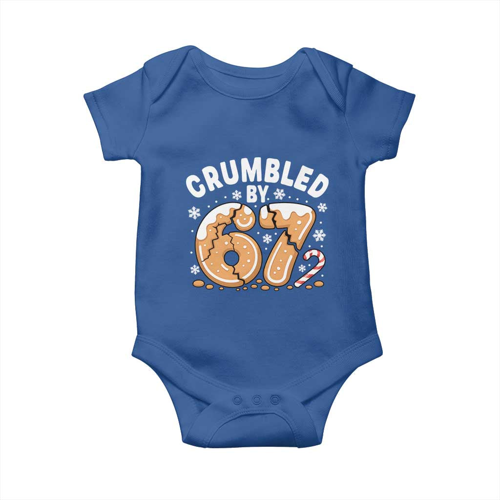Crumbled by 67 Baby Onesie Funny Gingerbread Christmas Meme Cookie Chaos TS02 Royal Blue Print Your Wear
