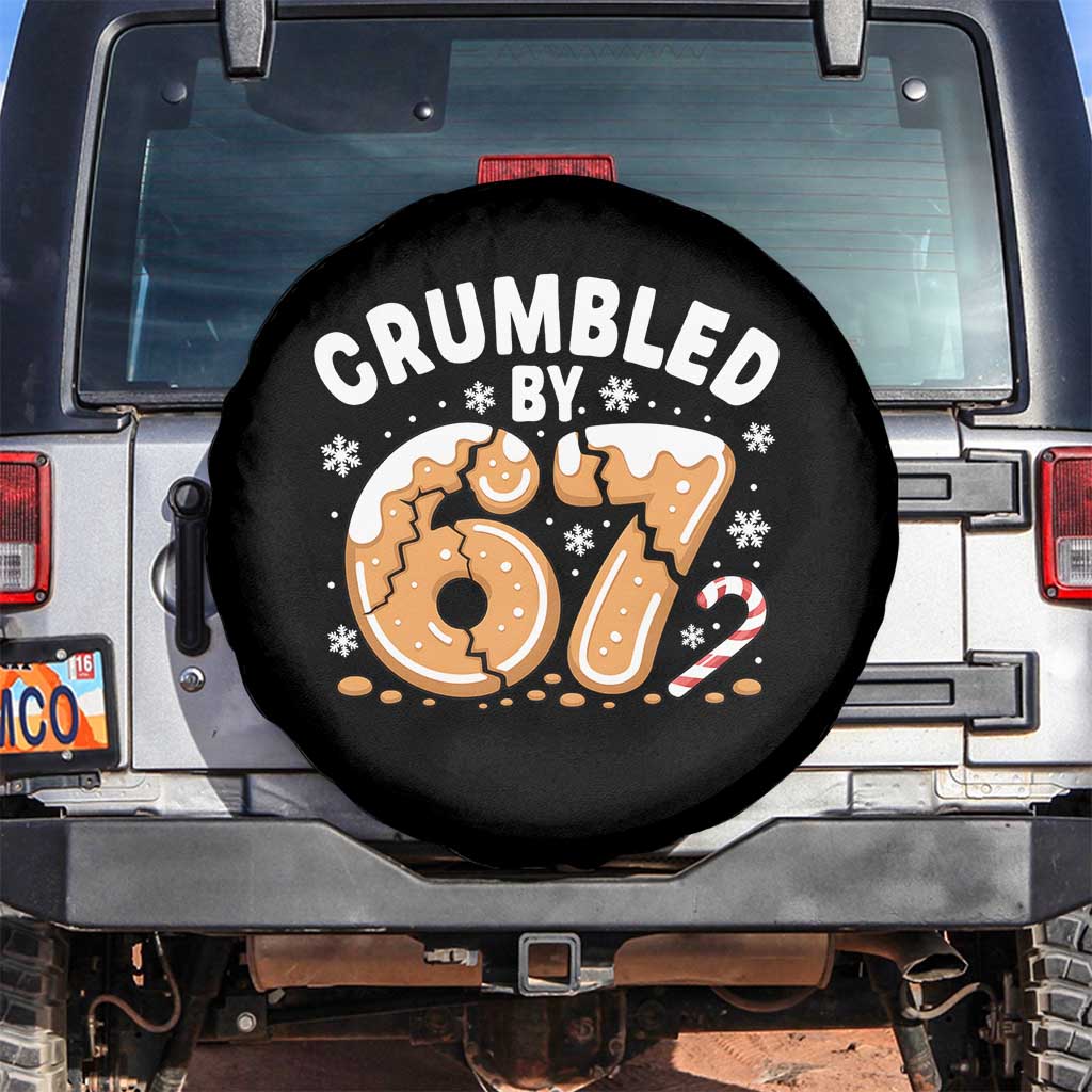 Crumbled by 67 Spare Tire Cover Funny Gingerbread Christmas Meme Cookie Chaos TS02 No hole Black Print Your Wear
