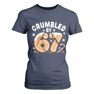 Crumbled by 67 T Shirt For Women Funny Gingerbread Christmas Meme Cookie Chaos TS02 Navy Print Your Wear