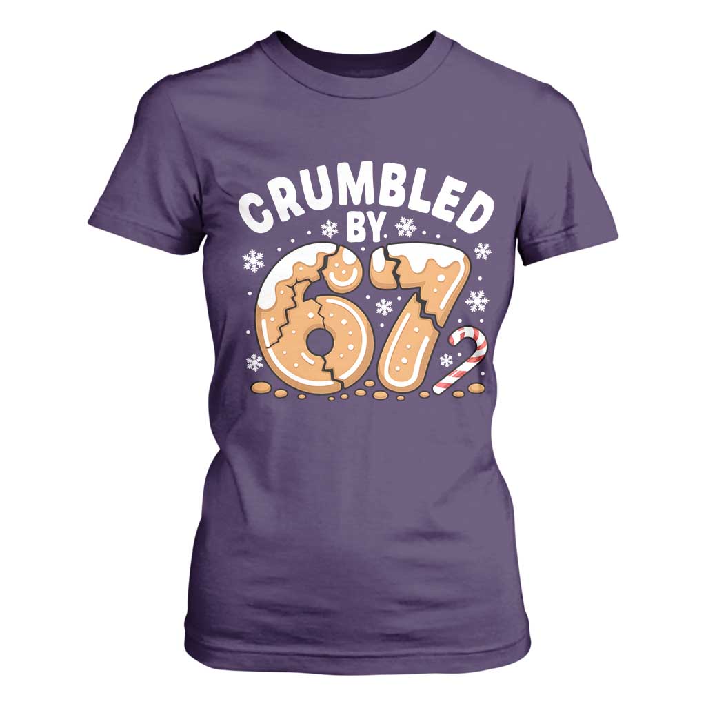 Crumbled by 67 T Shirt For Women Funny Gingerbread Christmas Meme Cookie Chaos TS02 Purple Print Your Wear