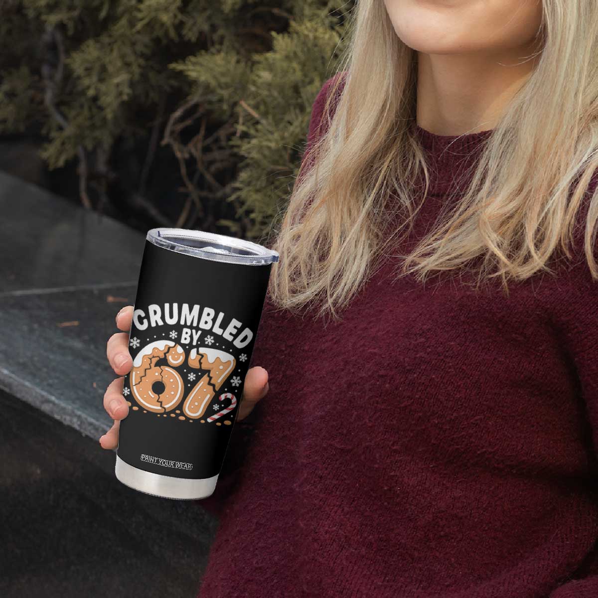 Crumbled by 67 Tumbler Cup Funny Gingerbread Christmas Meme Cookie Chaos TS02 Print Your Wear